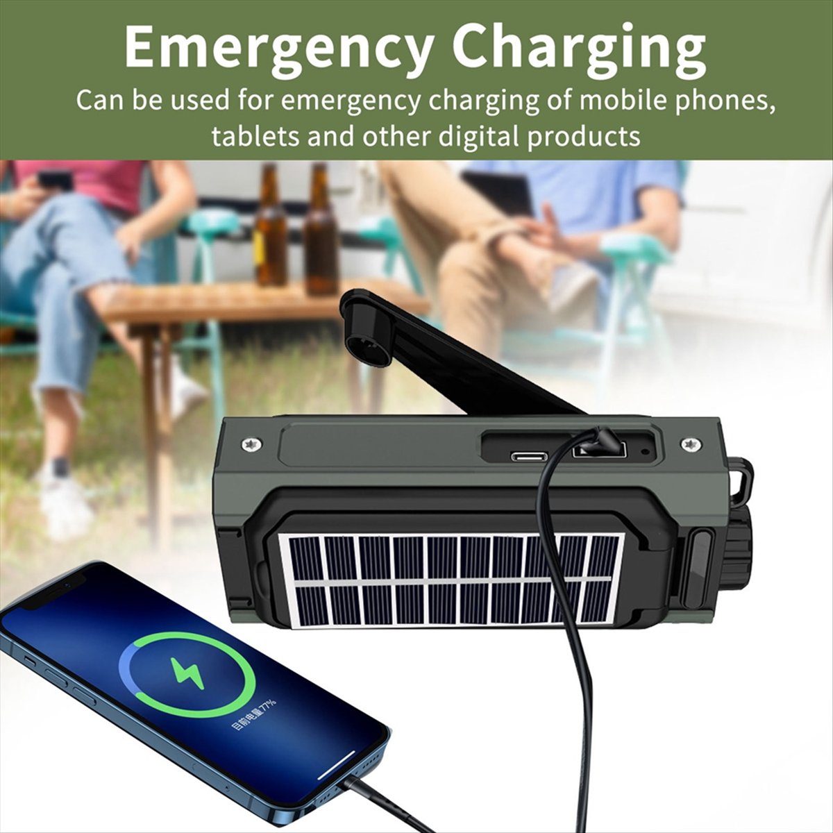 Rádio Solar Portátil A26Z, Rád - Solar Emergency Charger avaliação e preço